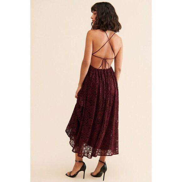 BHLDN (Anthropology) Zoe Open-Back Lace Midi Dress MSRP $248 - Picture 4 of 12
